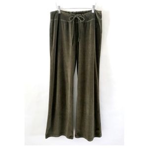 H&M Olive Velour Drawstring Lounge Leisure Pants